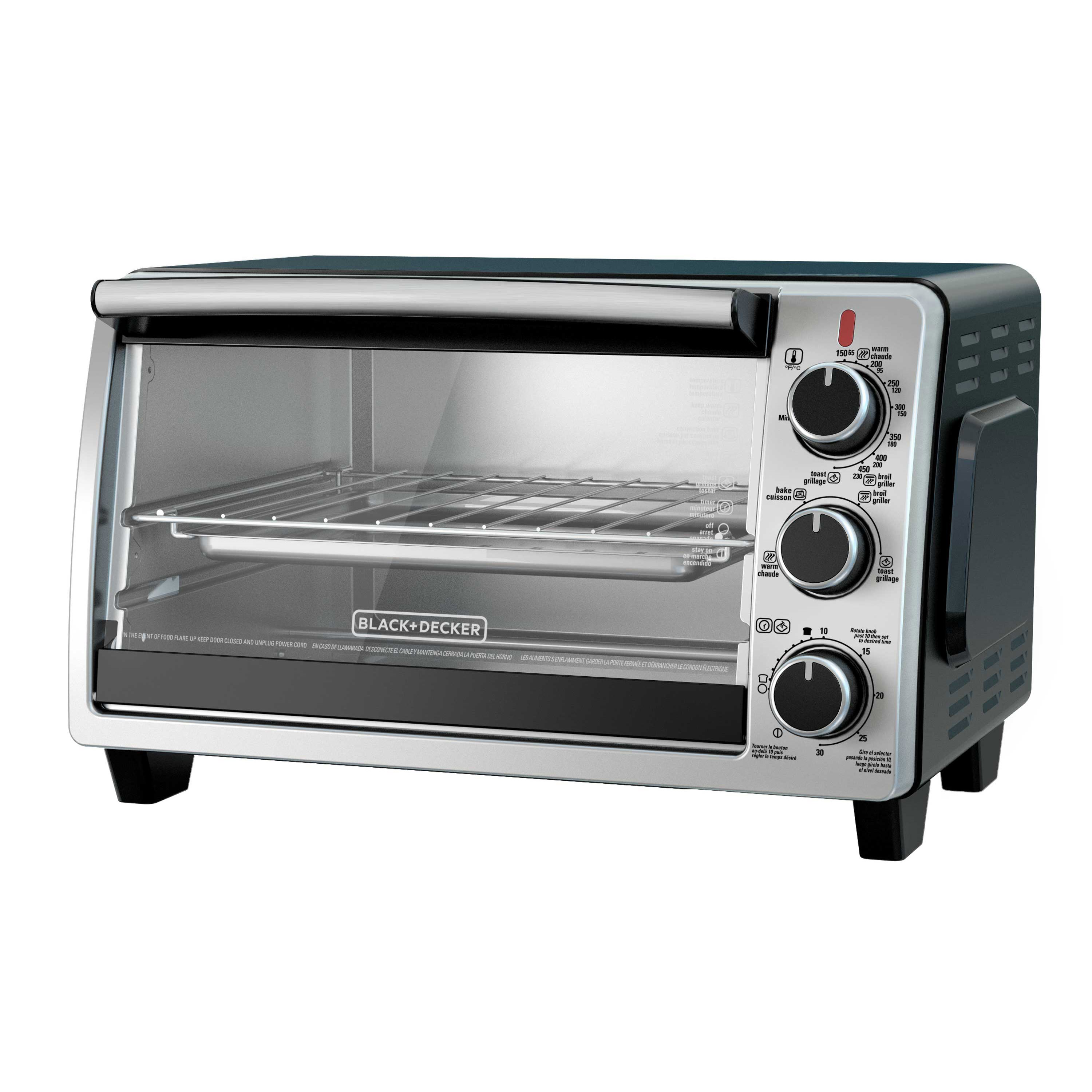 Black stainless toaster oven best sale